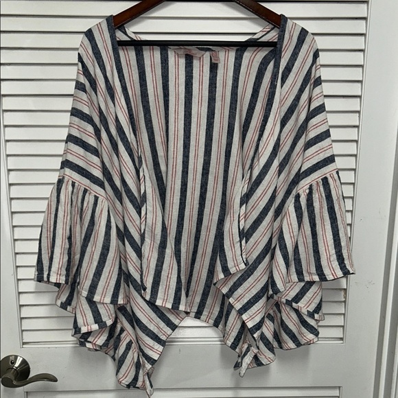 Laurie Felt Tops - Laurie Felt Striped Kimono Open Front Cardigan